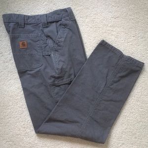 Gray Carhartt Canvas Work Pants sz 34 x 32